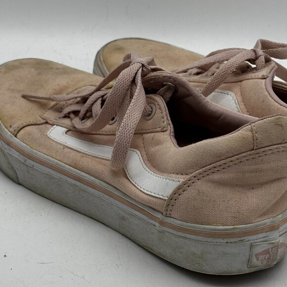 Vans Womens Old Skool Sneakers Size 8.5 Pink Canvas Lace Up Skate Shoes Low Top - Picture 5 of 7